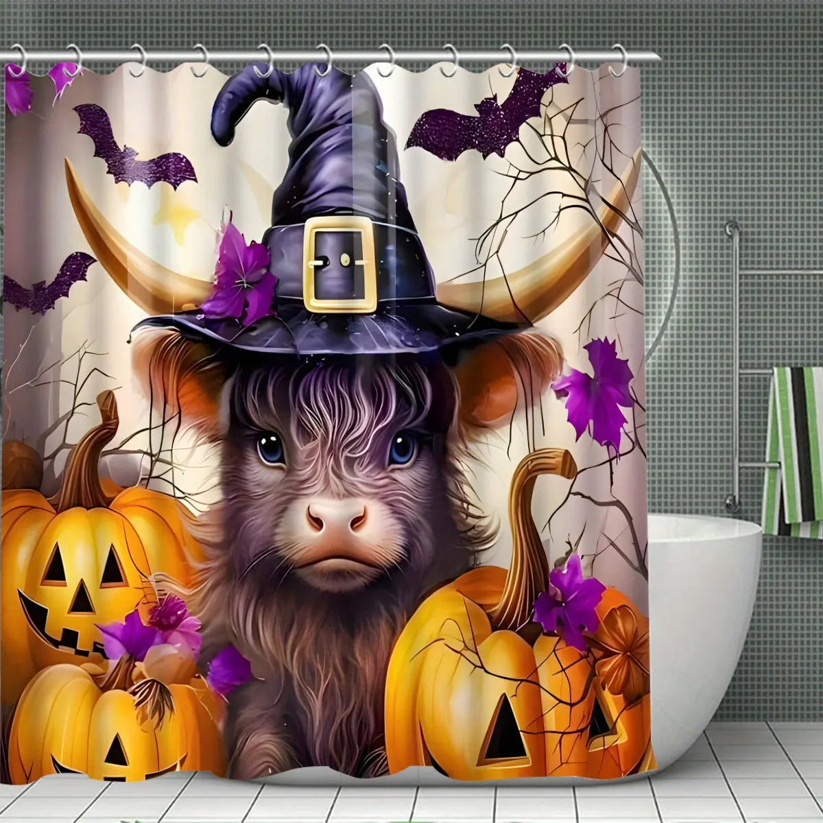 https://alittledisandat.com › products › halloween-cow-shower-curtain-set-with-bathroom-accessories1725389083843 image2