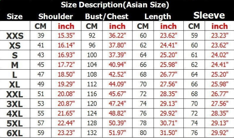 size chart