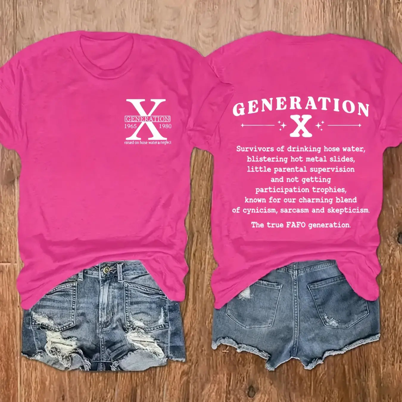 Chic Plus Size Letter Gen X Print Womens TShirt variants11