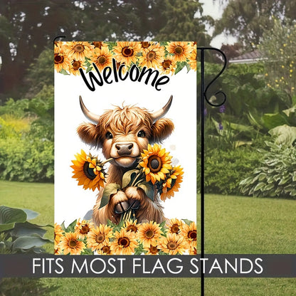 1pc, Highland Cow Sunflower Garden Flag - image5