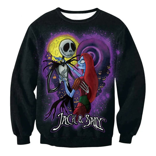 Women Hoodies Sweatshirt Halloween Dark Sugar Jack Skellington Printed - Image #1