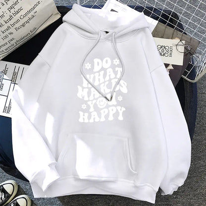 Do what makes you happy Printed Women's Hoodie's - Image #2