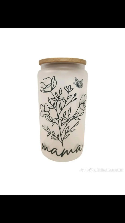 Mama 16oz frosted glass Tumblers - Image #1