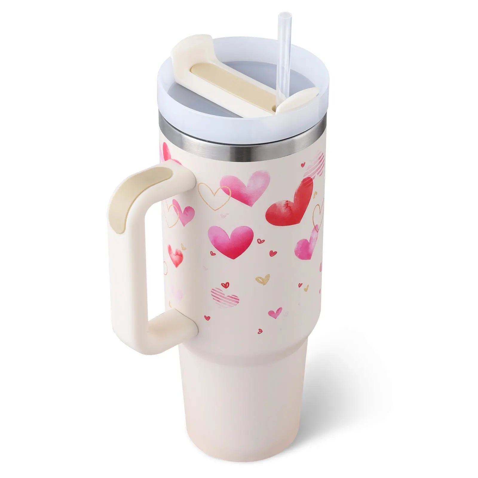 Valentines Day Gift Thermal Mug 40oz Straw Coffee Insulation Cup With Handle Portable Car Stainless Steel Water Bottle LargeCapacity Travel BPA Free Thermal Mug - Image #31