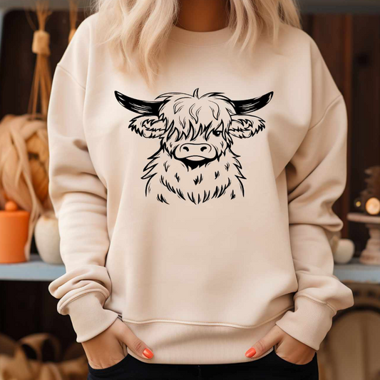 Beige American Heifer Printed Crew Neck Sweatshirt