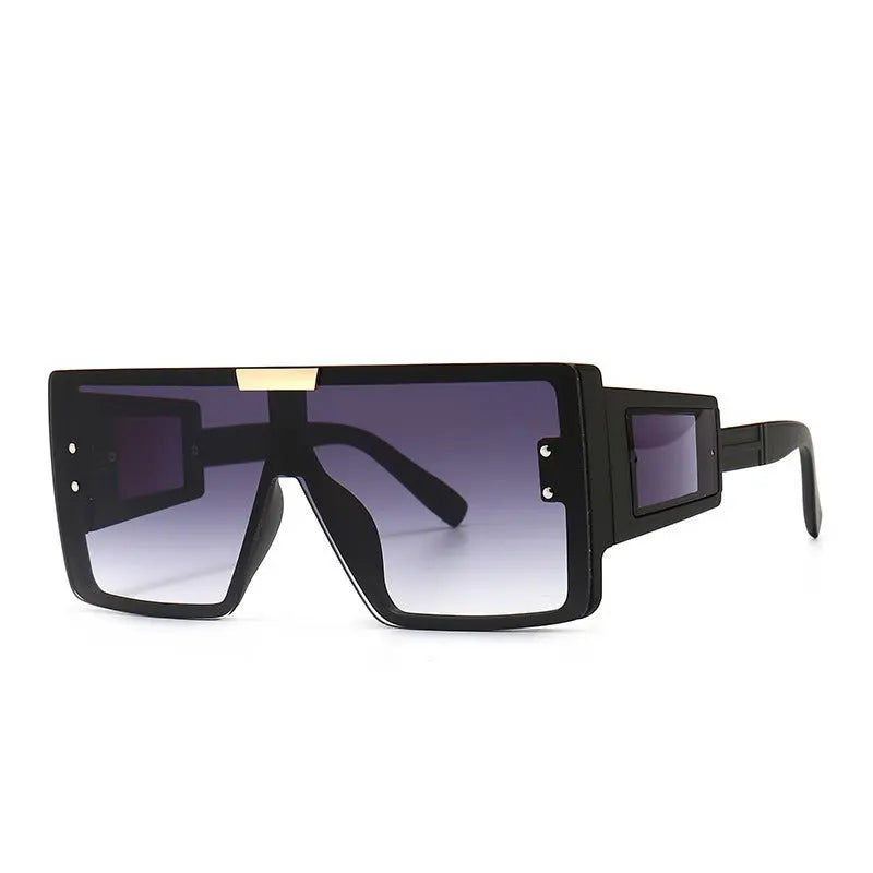 Large frame sunglasses with widened legs and patch sunglasses - Image #2