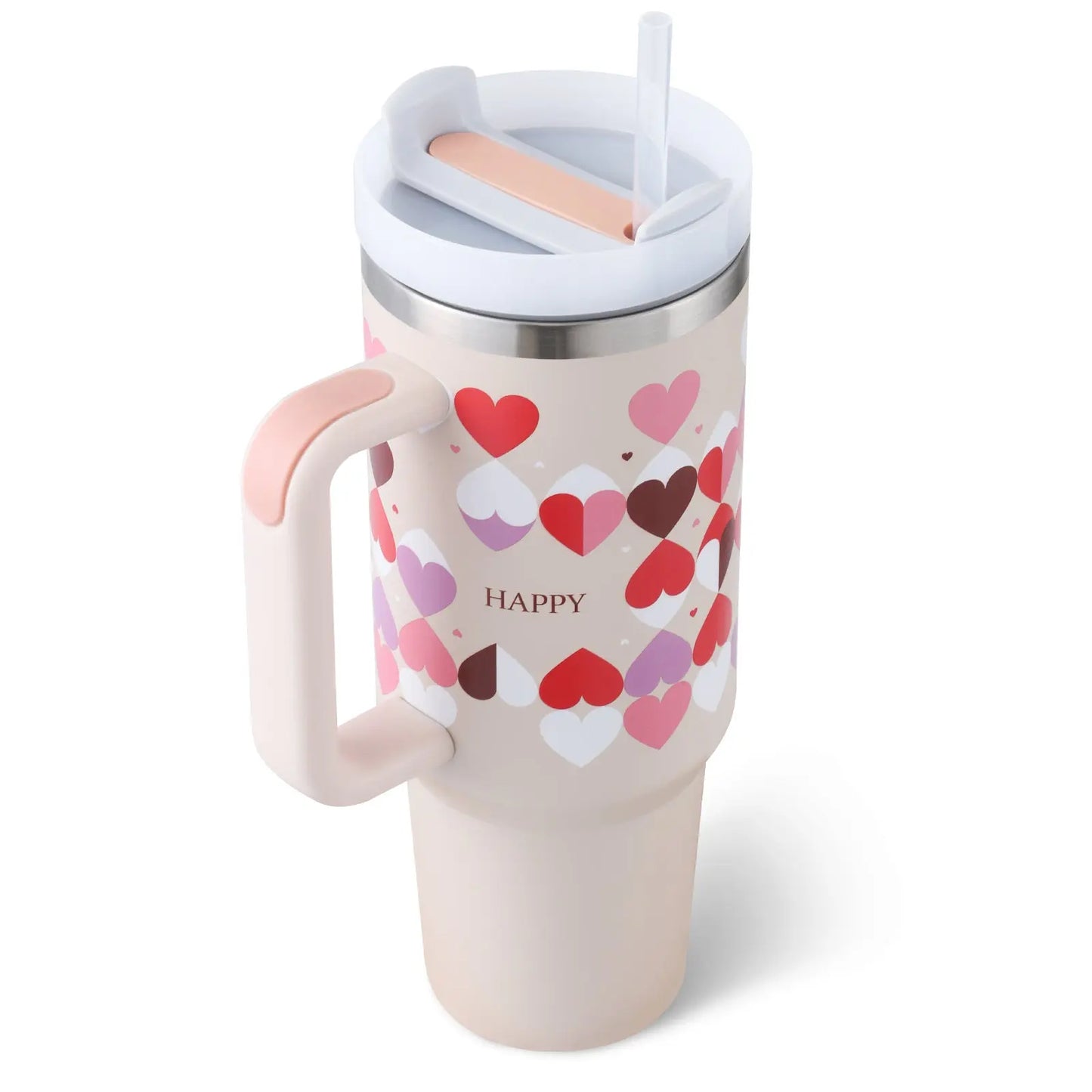 Valentines Day Gift Thermal Mug 40oz Straw Coffee Insulation Cup With Handle Portable Car Stainless Steel Water Bottle LargeCapacity Travel BPA Free Thermal Mug - Image #30