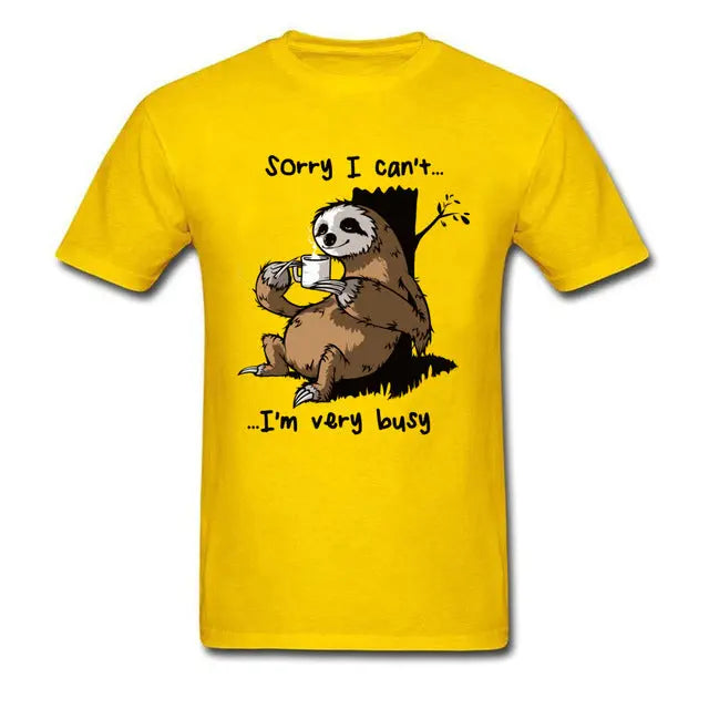 Very Busy Sloth T Shirt Men's - Image #3