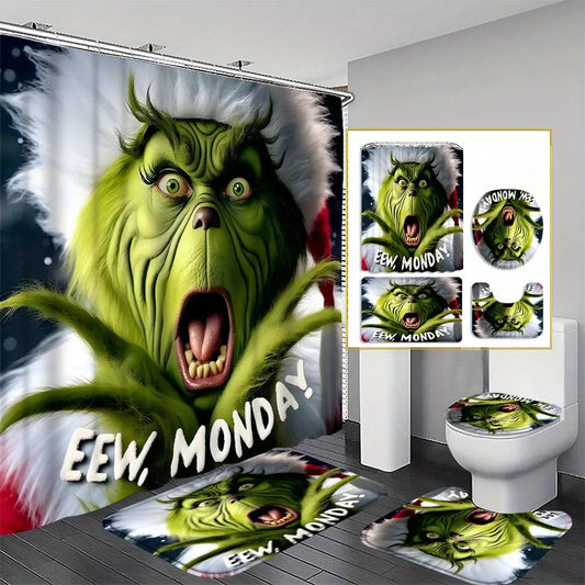 https://alittledisandat.com › products › green-monster-shower-curtain-set-with-nonslip-mat-cover1728733790479 image0