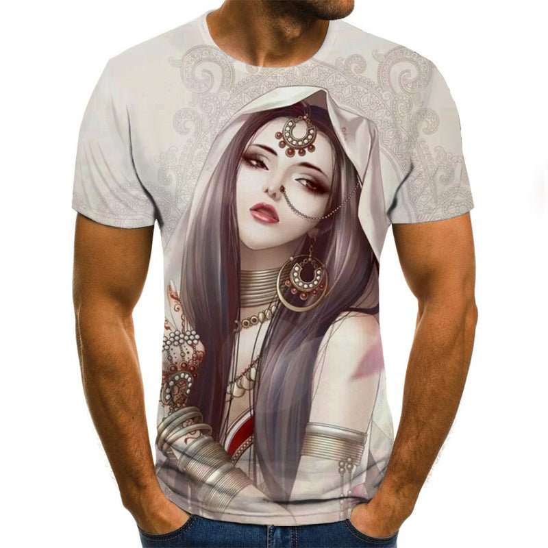 Horror Skull Print Short Sleeve T-Shirts For Men